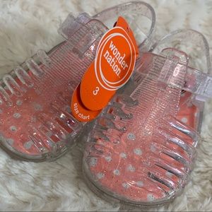 Baby girls clear with glitter close toe sandal
